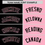 Custom Black Light Pink Split Fashion Coconut Tree Design Authentic Baseball Jersey