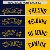 Custom Navy Yellow Split Fashion Coconut Tree Design Authentic Baseball Jersey