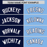 Custom Navy Powder Blue Split Fashion Coconut Tree Design Authentic Baseball Jersey