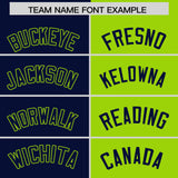 Custom Navy Neon Green Split Fashion Coconut Tree Design Authentic Baseball Jersey