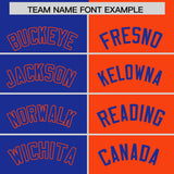 Custom Royal Orange Split Fashion Coconut Tree Design Authentic Baseball Jersey