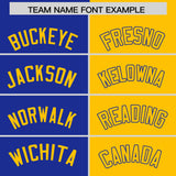 Custom Royal Yellow Split Fashion Coconut Tree Design Authentic Baseball Jersey