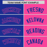 Custom Royal Pink Split Fashion Coconut Tree Design Authentic Baseball Jersey