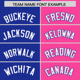 Custom Royal Pink Split Fashion Coconut Tree Design Authentic Baseball Jersey