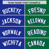 Custom Royal Kelly Green Split Fashion Coconut Tree Design Authentic Baseball Jersey