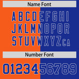 Custom Orange Royal Split Fashion Coconut Tree Design Authentic Baseball Jersey