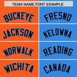 Custom Orange Powder Blue Split Fashion Coconut Tree Design Authentic Baseball Jersey