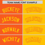 Custom Orange Yellow Split Fashion Coconut Tree Design Authentic Baseball Jersey