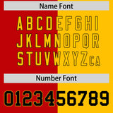 Custom Red Yellow Split Fashion Coconut Tree Design Authentic Baseball Jersey