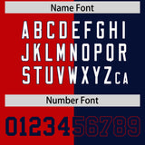 Custom Red Navy Split Fashion Coconut Tree Design Authentic Baseball Jersey