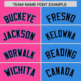 Custom Pink Powder Blue Split Fashion Coconut Tree Design Authentic Baseball Jersey