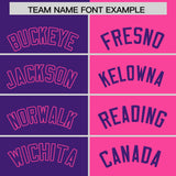 Custom Purple Pink Split Fashion Coconut Tree Design Authentic Baseball Jersey