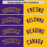 Custom Purple Yellow Split Fashion Coconut Tree Design Authentic Baseball Jersey
