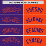 Custom Purple Orange Split Fashion Coconut Tree Design Authentic Baseball Jersey