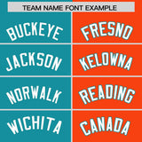 Custom Aqua Orange Split Fashion Coconut Tree Design Authentic Baseball Jersey