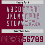 Custom Crimson Gray Split Fashion Coconut Tree Design Authentic Baseball Jersey