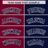 Custom Crimson Navy Split Fashion Coconut Tree Design Authentic Baseball Jersey