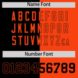 Custom Black Orange Split Fashion Coconut Tree Design Authentic Baseball Jersey