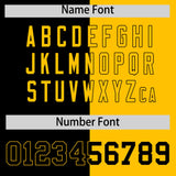 Custom Black Yellow Split Fashion Coconut Tree Design Authentic Baseball Jersey