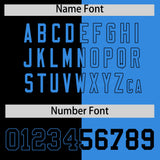 Custom Black Powder Blue Split Fashion Coconut Tree Design Authentic Baseball Jersey