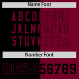 Custom Black Crimson Split Fashion Coconut Tree Design Authentic Baseball Jersey