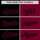 Custom Black Crimson Split Fashion Coconut Tree Design Authentic Baseball Jersey