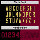 Custom Black Crimson Split Fashion Coconut Tree Design Authentic Baseball Jersey