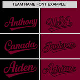 Custom Black Crimson Split Fashion Coconut Tree Design Authentic Baseball Jersey