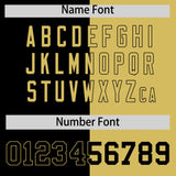 Custom Black Old Gold Split Fashion Coconut Tree Design Authentic Baseball Jersey