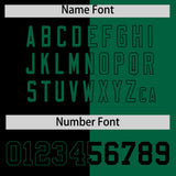 Custom Black Kelly Green Split Fashion Coconut Tree Design Authentic Baseball Jersey