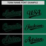 Custom Black Kelly Green Split Fashion Coconut Tree Design Authentic Baseball Jersey