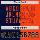 Custom Navy Orange Split Fashion Coconut Tree Design Authentic Baseball Jersey