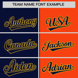 Custom Navy Orange Split Fashion Coconut Tree Design Authentic Baseball Jersey