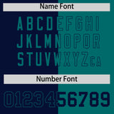 Custom Navy Aqua Split Fashion Coconut Tree Design Authentic Baseball Jersey