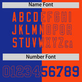 Custom Royal Orange Split Fashion Coconut Tree Design Authentic Baseball Jersey