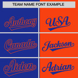 Custom Royal Orange Split Fashion Coconut Tree Design Authentic Baseball Jersey