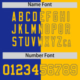 Custom Royal Yellow Split Fashion Coconut Tree Design Authentic Baseball Jersey