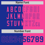 Custom Royal Pink Split Fashion Coconut Tree Design Authentic Baseball Jersey