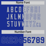 Custom Royal Gray Split Fashion Coconut Tree Design Authentic Baseball Jersey