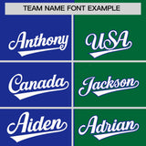 Custom Royal Kelly Green Split Fashion Coconut Tree Design Authentic Baseball Jersey