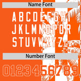 Custom Orange White Split Fashion Coconut Tree Design Authentic Baseball Jersey