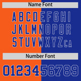 Custom Orange Royal Split Fashion Coconut Tree Design Authentic Baseball Jersey