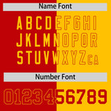 Custom Red Yellow Split Fashion Coconut Tree Design Authentic Baseball Jersey