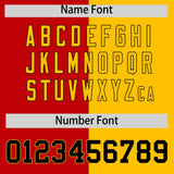 Custom Red Yellow Split Fashion Coconut Tree Design Authentic Baseball Jersey