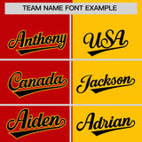 Custom Red Yellow Split Fashion Coconut Tree Design Authentic Baseball Jersey