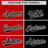 Custom Red Black Split Fashion Coconut Tree Design Authentic Baseball Jersey