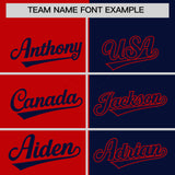 Custom Red Navy Split Fashion Coconut Tree Design Authentic Baseball Jersey