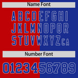 Custom Red Royal Split Fashion Coconut Tree Design Authentic Baseball Jersey