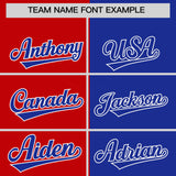 Custom Red Royal Split Fashion Coconut Tree Design Authentic Baseball Jersey