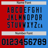 Custom Red Powder Blue Split Fashion Coconut Tree Design Authentic Baseball Jersey